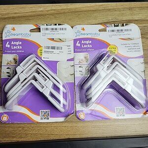 Dreambaby Angle Locks for Corner Drawers, And Cabinets - 8 Locks
